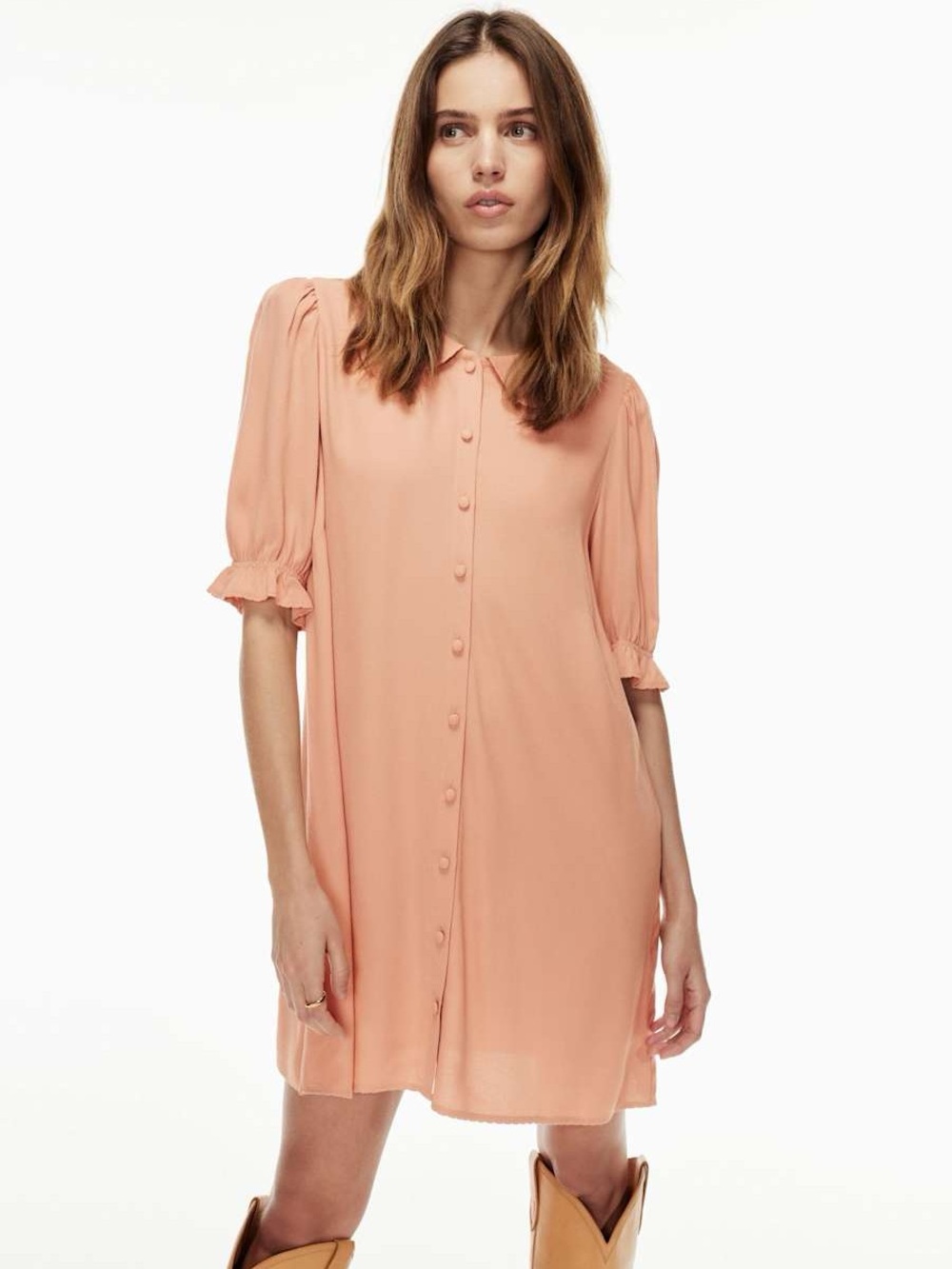 Wilfred Aritzia Poppins Dress in Terracotta Peach size Small